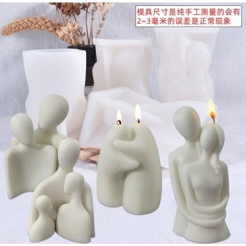New Fit Family Couple Hugging Human Body Silicone Mold for DIY Handmade Aromatherapy Candle Ornaments Handicrafts Hand Gift Make