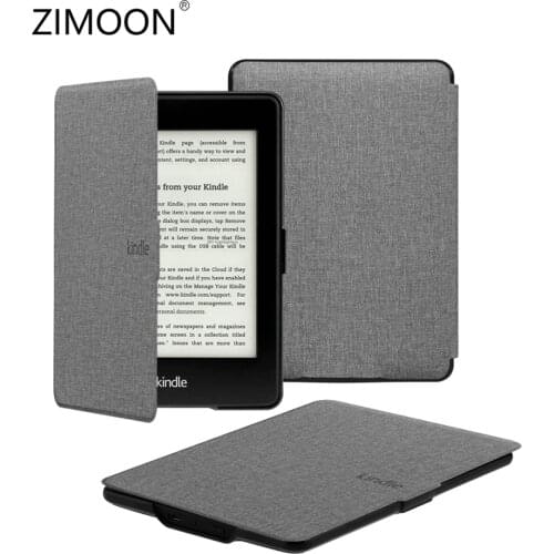 For Kindle Paperwhite 3/2 Case Cloth Texture PU Leather Smart Case PC Back Hard Cover for Kindle Paperwhite 1/2/3 DP75SDI