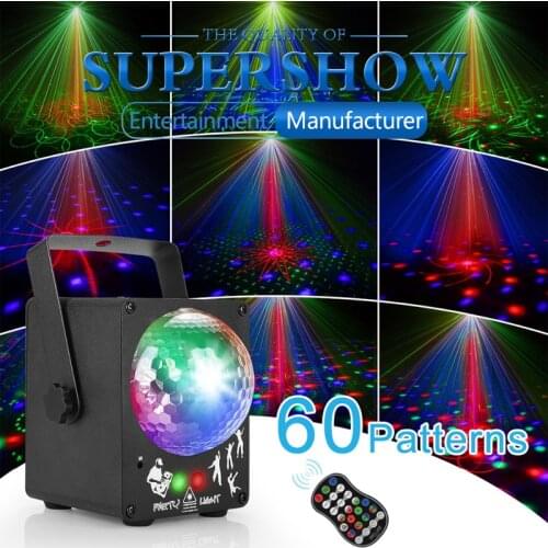 LED Disco laser light RGB projector party lights 60 pattern to dj mini magic balll laser holiday stge lighting effect