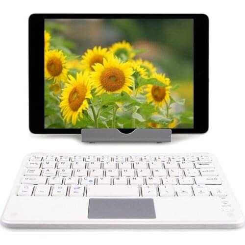 R58A Universal Slim Portable Wireless Keyboard Bluetooth 3.0 Built in Rechargeable Battery Multi-Touch Touchpad Black White