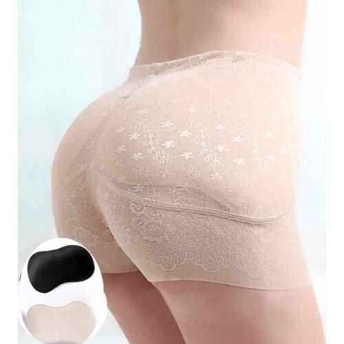 Women Floral Shaper Pants Sexy Boyshort Panties Tummy Control Underwear Push Up Padded Panties Buttock Butt Lifter Hip Enhancer