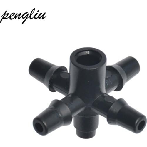 100pcs-pack 1/8" barbed connector four ways used to 3/5mm tubing Hose Splitters use in Micro irrigation systems IT163