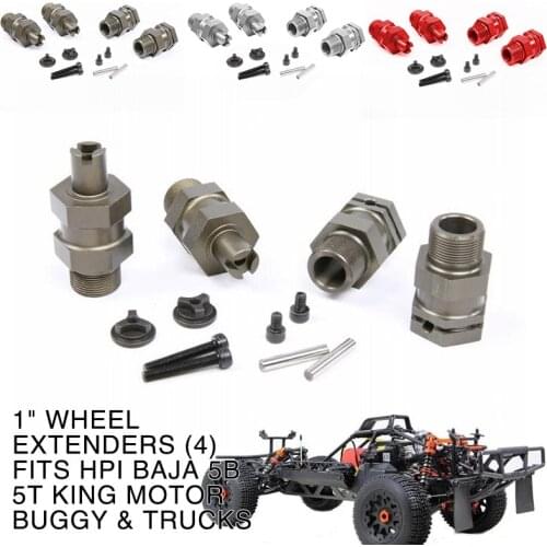 1" Wheel Extenders (4) Fit for all HPI 2WD Baja vehicles King Motor and dor Rovan Baja buggies and truck RC Car Part Accessories