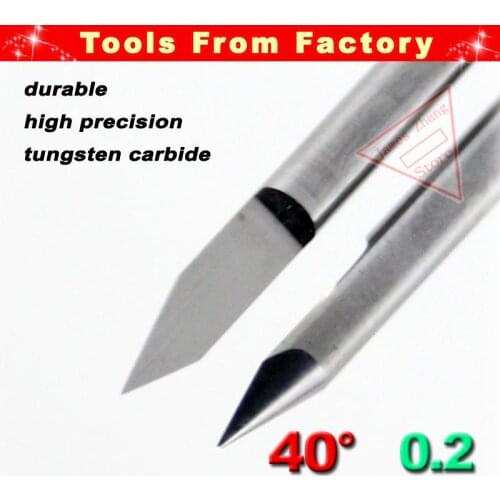 10pcs New Carbide PCB CNC Engraving Machine Router V Bits 40 Degree 0.2mm HUHAO # J3.4002