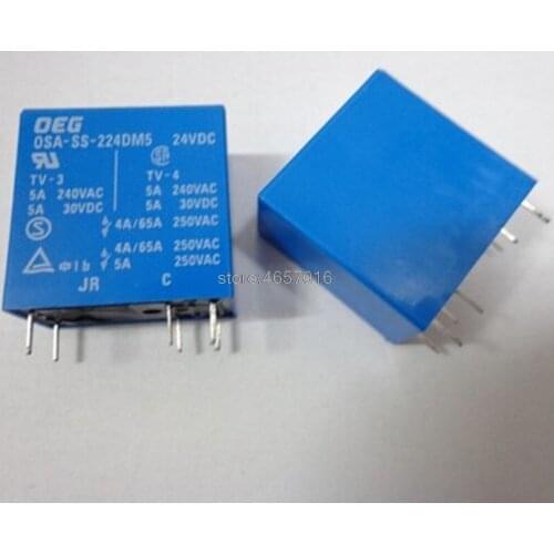 10PCS/LOT New Original DPST 5A 24V relay OSA-SS-224DM5 OSA-SH-224DM5