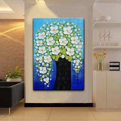 100% hand painted oil painting Home decoration high quality flower painting pictures gift DM1609101