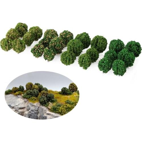 12pcs/24pcs Shrub Cluster Bush Clusters Military Simulation Scene Landscape Tree Model Material PJ11