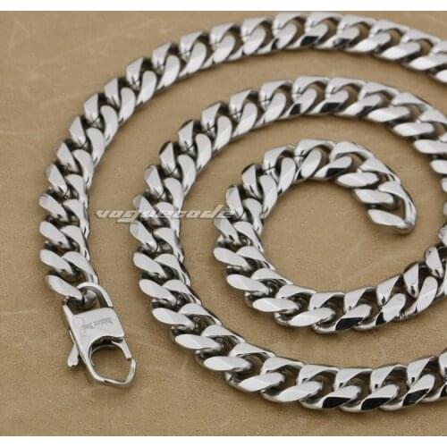 18" ~ 36" 316L Stainless Steel Mens Necklace Cuban Curb Chain 5M004N(Length 24inch)