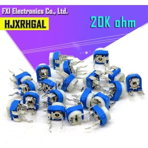 20PCS RM065 RM-065 20K ohm 203 RM065-203 Trimpot Trimmer Potentiometer variable resistor