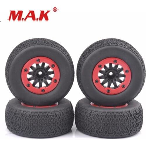 30003 4Pcs/Set RC Short Course Truck Tires and Wheel Rims with 12mm Hex fit 1:10 Scale Car Model Accessories