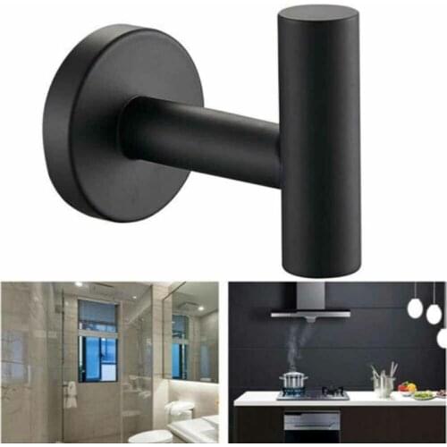 304 Black Robe Hook Wall Hook Towel Hook For Bathroom Stainless Steel Coat Hook Rustproof Hook Hanger For Kitchen Hardware