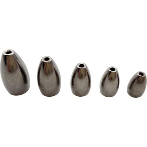 Hyaena 5pcs/set Silver Color Tungsten Sinkers Bullet Shape Worm Fishing Weights Fishing Sinker Lure Fishing Box Tackle