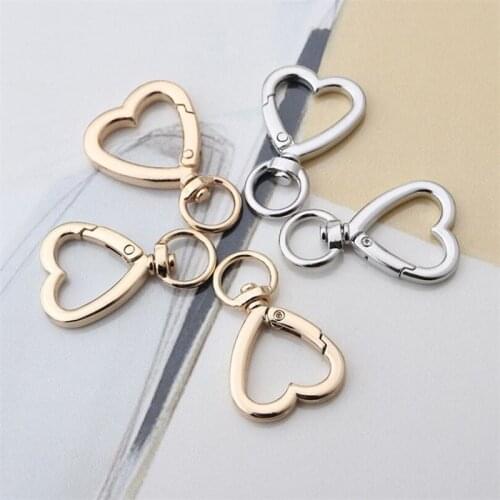 5pcs 42x26mm Swivel Lobster Clasp Keychain Heart Alloy Metal Clasps Hooks Handbag Straps Accessories DIY Jewelry Findings
