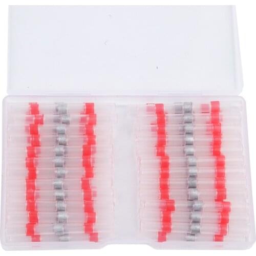 150PCS Red Waterproof Solder Seal Sleeve Heat Shrink Butt Wire Connectors Terminals 22-18 AWG Diameter 2.7 mm