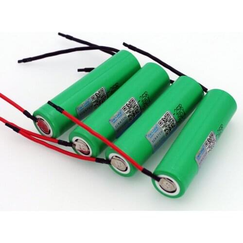 6 PCS... VariCore New 18650 2500 mAh Rechargeable Battery 3.6V INR18650-25R 20A Discharge + DIY Silica Gel Cable