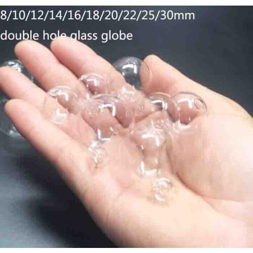 8/10/12/14/16/18/20/22/25/30mm glass globe bubble ball glass round bottle vial pendant double hole necklace accessories 200pcs