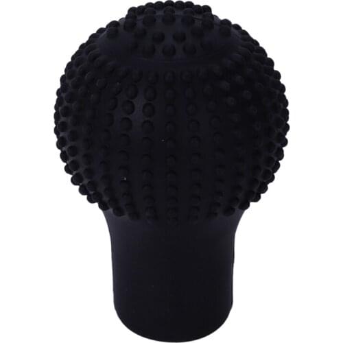 Car Vehicle Round Black Silicone Nonslip Lever Gear Shift Knob Cover