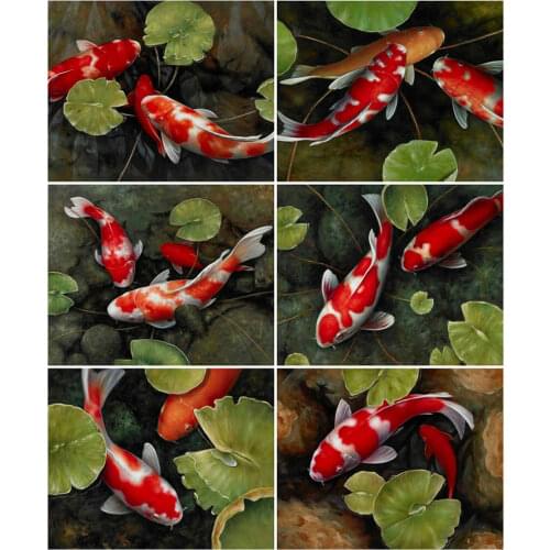 AZQSD 40x50cm Painting By Number Canvas Kits Fish Handpainted Gift 40x50cm Coloring By Numbers Animal Home Living Room Art Craft