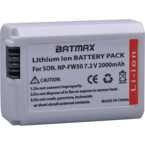 Batmax 1Pc NP-FW50 FW50 NPFW50 fw50 Battery for Sony Alpha a6500 a6300 a7 7R a7R a7R II a7II NEX-3 NEX-3N NEX-5