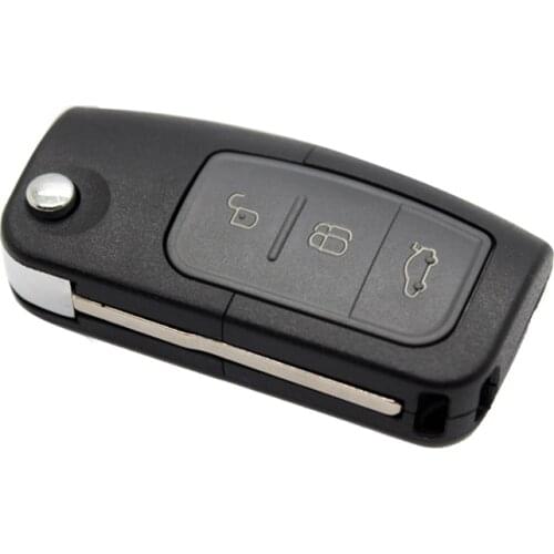 HAUSNN 3 Buttons Car Remote Key Shell Case Uncut Fild Folding Replacement Key Case for Ford Focus Kuga