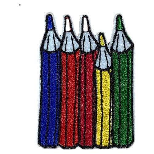 Love Colored Crayons Washing Liquid Patch Sewing Embroidered Applique for Jacket Clothes Stickers Badge DIY Apparel Accessories