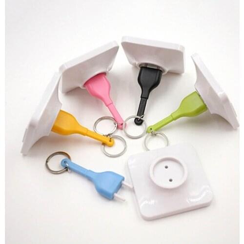 Design Unplug Keyring EU Plug Socket Keychain Key Ring Holder Drop Shipping Random Color!! 1Pcs!! Cute Home Wall Decroation