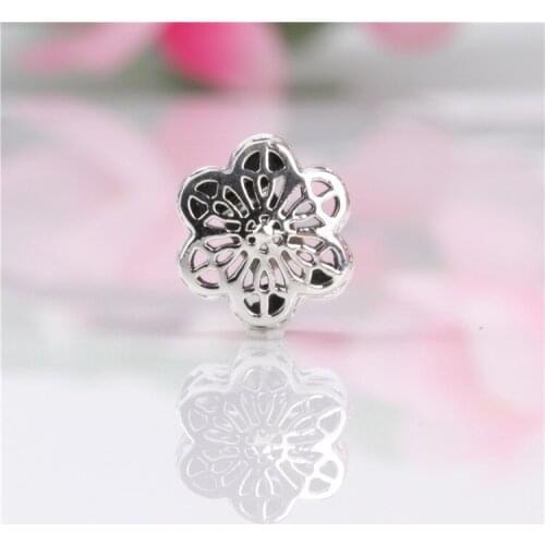 S925 Sterling Silver Positioning Buckle Daisy Lace Fixing Clip Beads fit original Charm Bracelet Jewelry