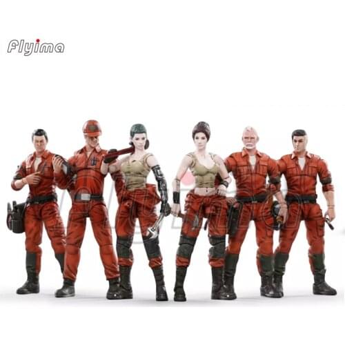 NEW(6PCS/SET)1/18 JOYTOY 10.5CM Action Figure Mech Maitenance Type B Female Soldier Military Model Toys Collection