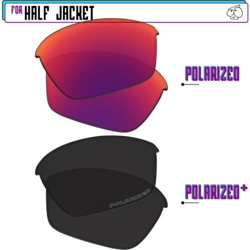 EZReplace Polarized Replacement Lenses for - Oakley Half Jacket Sunglasses - BlackPPlus-MidnightP