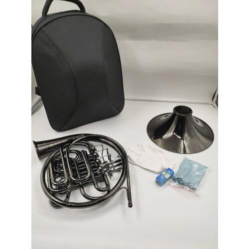 French Horn Bb/F Black Nickel Detachable bell Double 4 Keys Musical instrument professional With Case Accessories Free Shipping