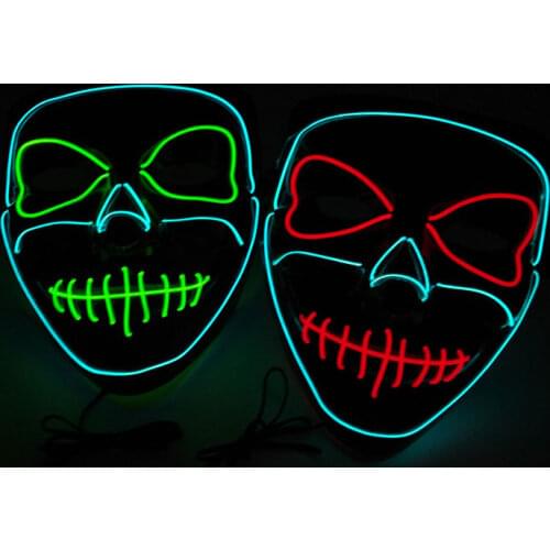 Halloween Skull EL Wire Mask Luminous Horror LED Mask For House Party Festival Supplies