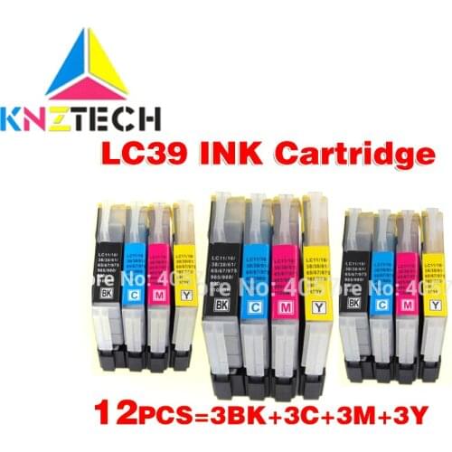 12pcs for brother LC39 LC985 Ink cartridge compatible for MFC-J410/415W/J220/J265W printer cartridge
