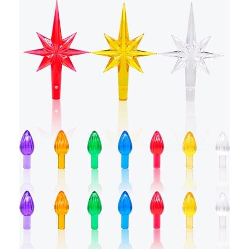 103pcs/153pcs Ceramic Christmas Tree Replacement Bulb Multicolor Bulb Country Art Decoration Family Party Christmas Decoration