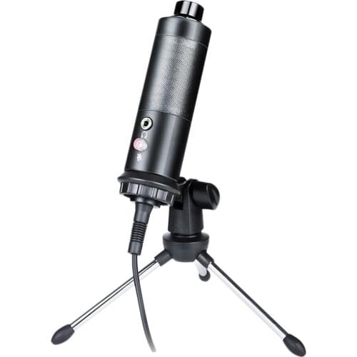 USB Microphone Condenser Microphone With Mute Button And Echo Knob Adjustable Tripod For Games Broadcasting Recording