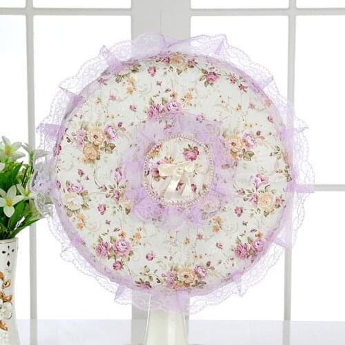 Lace Fan Dust Cover Polyester Household Fan Safety Net Cover Home Office Electric Fan Dustproof Storage Cover