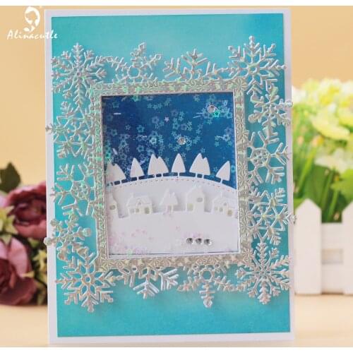 Metal Cutting die Die Cut Rectangle snowflakes Dot Scrapbooking Paper Craft Handmade Card Album Punch Art Cutter Alinacutle Die