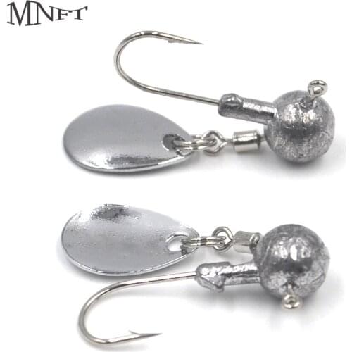 MNFT 4Pcs Premium Lead Head Jig Hook With Barb Collar Flashy Swimmer 2g 4g Fishing Bait Hook With Rotating Sequins