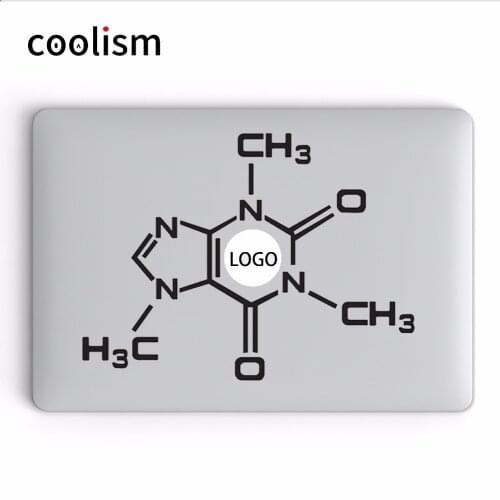 Caffeine Molecular Formula Vinyl Laptop Decal for Apple MacBook Air 13 Sticker Pro Retina 11 12 15 inch Mac HP Dell Mi book Skin