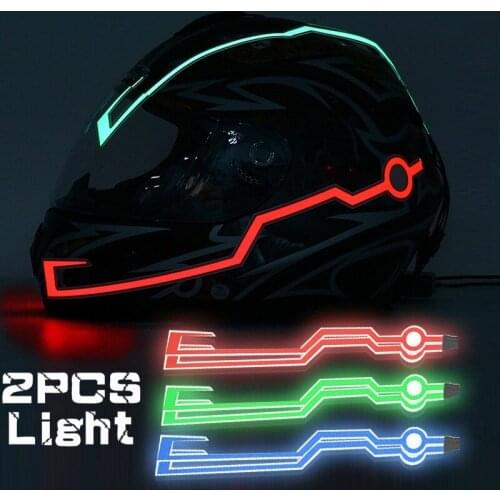 Motorcycle helmet light with safety signal light waterproof LED EL cold night riding light luminous modified helmet sticker