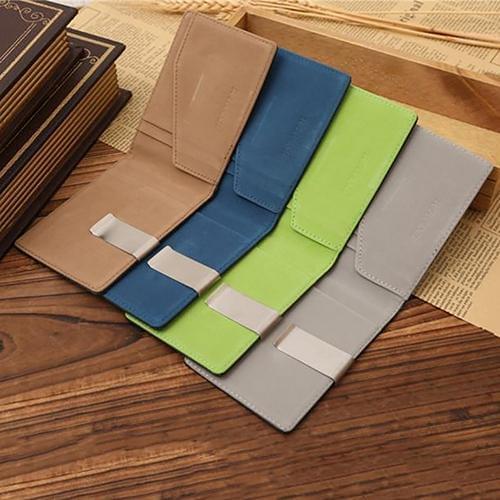 Men Fashion Faux Leather Magic Credit Card ID Holder Money Clip Short Wallet