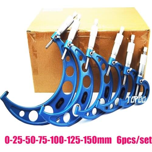 4pcs Outside Micrometer set 0-25mm/50mm/75mm/100mm/0.01mm Set Kit Carbide Alloy With Reference Rod Caliper Measure Tools