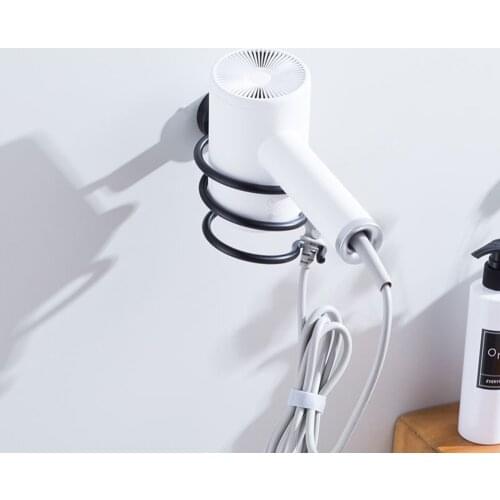 Hot Sale 5 Color Chrome Finish Wall Mounted Hair Dryer Stand Hotel Bathroom Shelves Shelf Storage Hairdryer Rack Holder Hanger