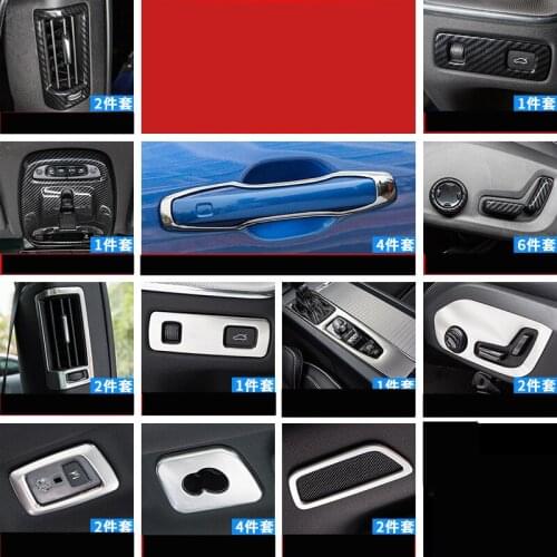 Carbon Fibre B Pillar Air Outlet Reading Light Seat Adjust Decorated Frame For Volvo XC90 2018 19 20 AAA633