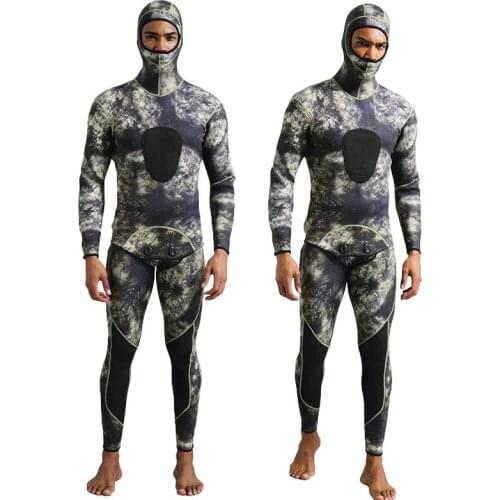 3MM Two Pieces Neoprene Full Body Scuba Spearfishing WetSuit UV Protection Swimwear Surfing Snorkeling Sailing Camo Diving Suit