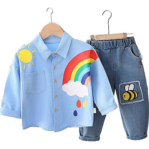 Baby Boy Clothing Newborn Boys Girls Clothes Rainbow Kids Clothing Infant Suit Toddler TShirt Pants Sets Baby Casual Tracksuit