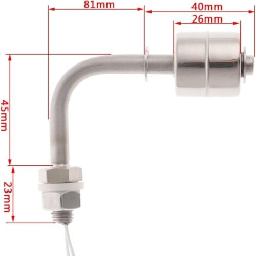 Stainless Steel Float Switch Right Angle Vertical Head Liquid Water Tank Level Sensor N58A