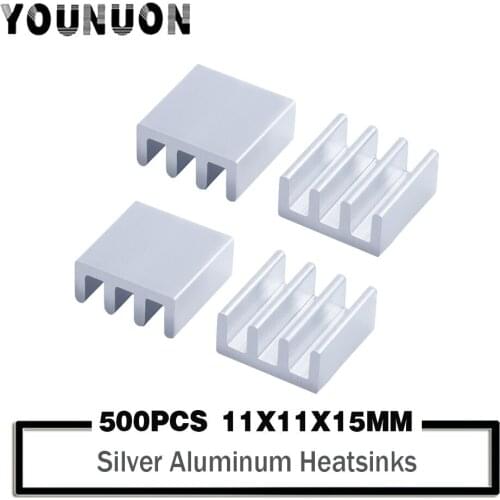 500PCS Mini Aluminum Radiator Heatsink Heat Sink 11x11x5mm Cooler For 3D Printer Stepper Motor Driver VGA RAM LED IC