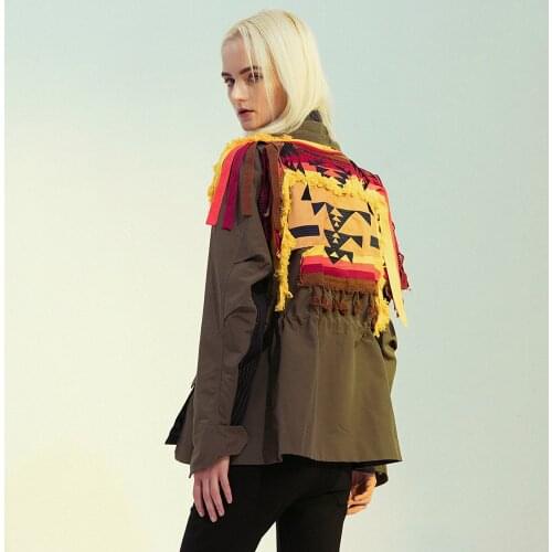 A Variety of Webbing Tassels Stitching Contrast Color Combination Embroidery Can Be Waist Jacket Jacket Baseball Uniform