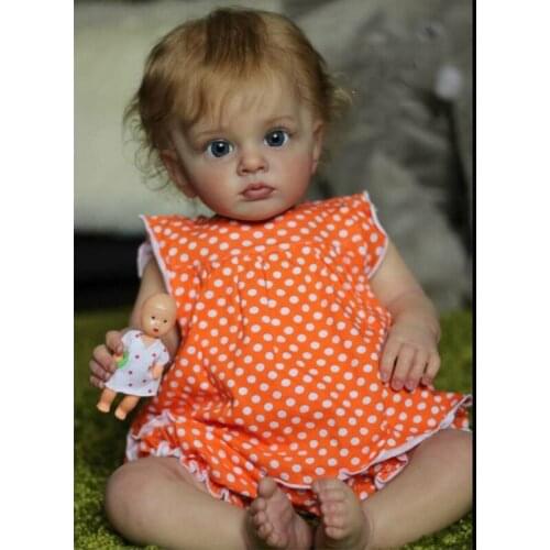 HUYU 23’’ Baby Lifelike Doll Reborns Simulation Doll Lovely Toddler Gift Interactive Soft Assembly Doll with Vinyl Arm Legs