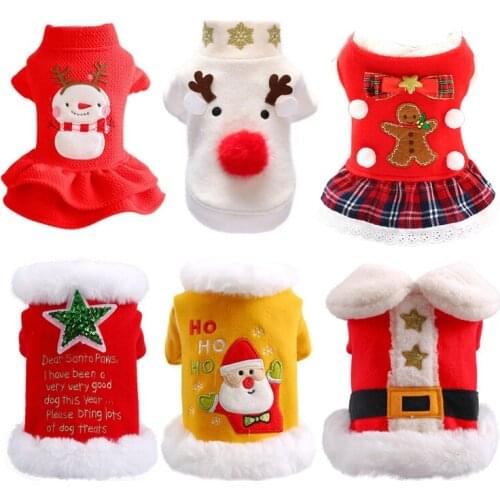 Christmas Dog Clothes Couple Shirt Dress Costume Dog Cat Coat For Small Dogs Cats Yorkshire Terrier Pet Clothes Ropa Para Perro